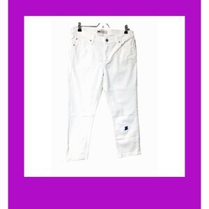 Levi's White Denim Ankle Jeans Women's 10 Mid Rise Skinny 32 x 25.75‎